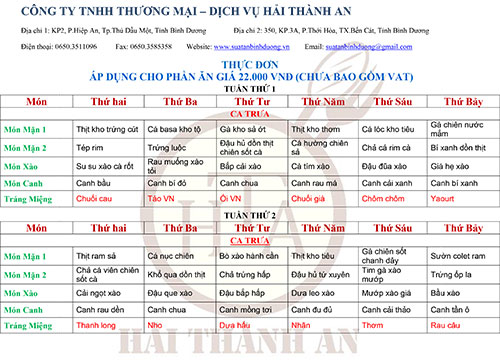 Thực đơn cho chuyên gia