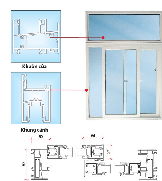 Cửa sổ mở trượt 2 cánh
