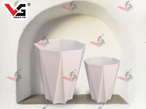 Chậu Hoa Nhựa Trồng Cây Kiểu Bát Giác Giả Sứ