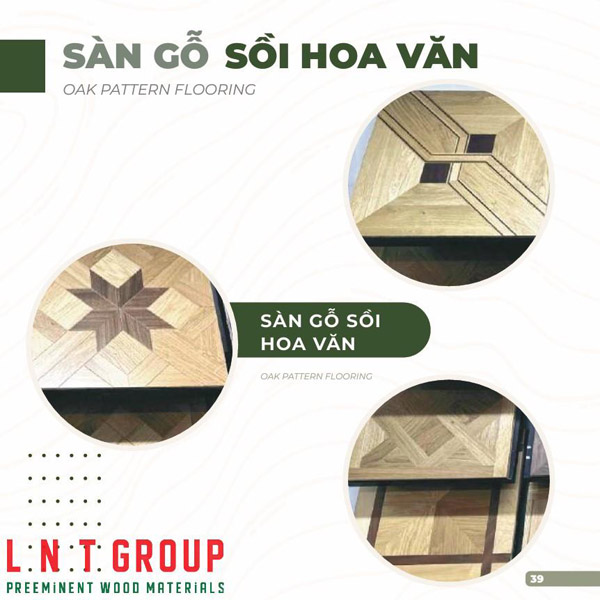 Sàn gỗ sồi hoa văn