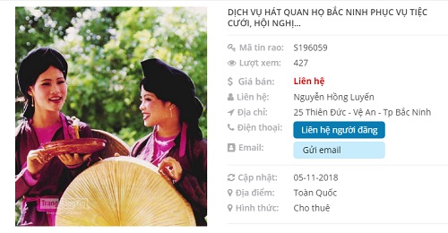 Đăng tin dịch vụ giải trí