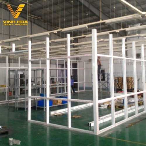 Vách ngăn nhôm kính hệ 1000