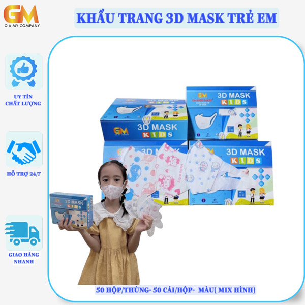 Khẩu trang 3D trẻ em
