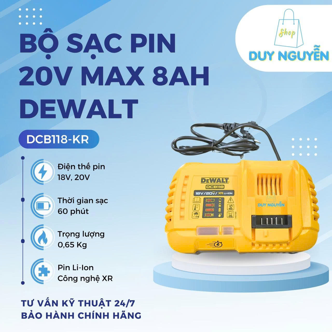 Bộ sạc pin 20V max 8AH