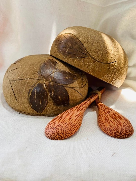 Bát gáo dừa khảm trai
