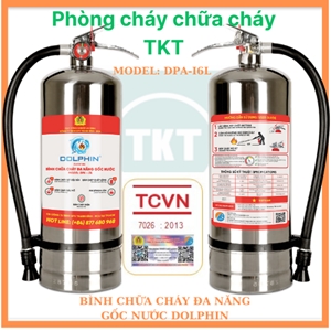 Bình Chữa Cháy Đa Năng Dolphin Pin Điện Vỏ Inox 6 Lit