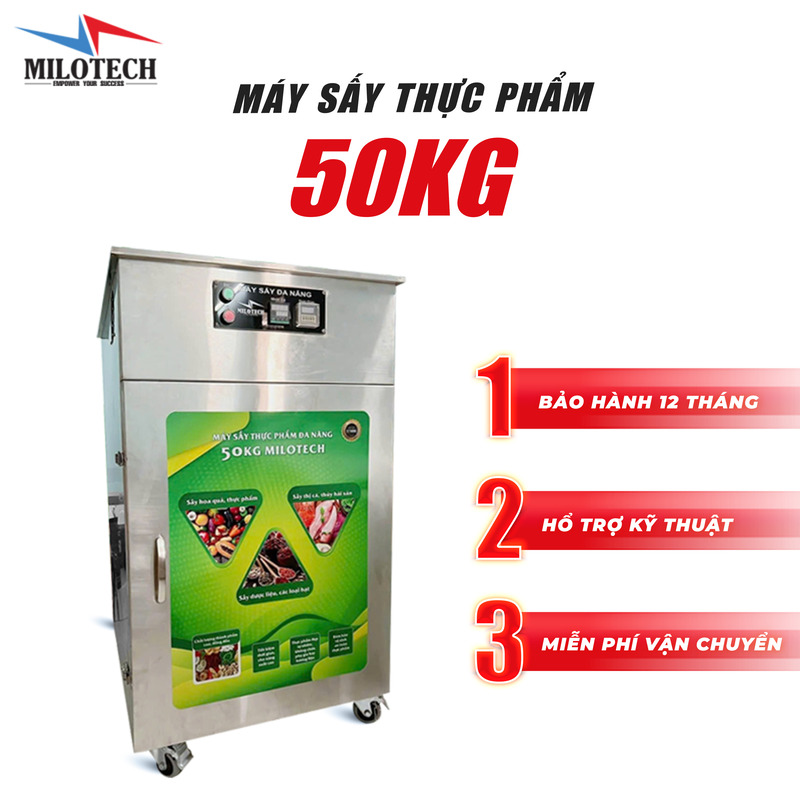 Máy sấy thực phẩm đa năng Milotech 50kg