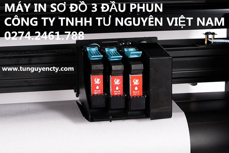 Máy in sơ đồ 3 đầu phun