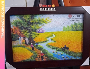 Tranh Gạo Mùa Lúa Vàng