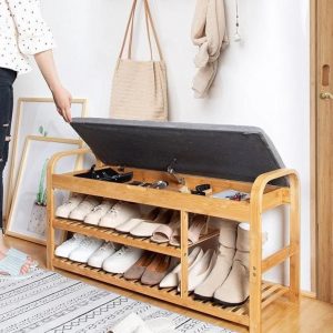 Kệ giày với băng ngồi lật