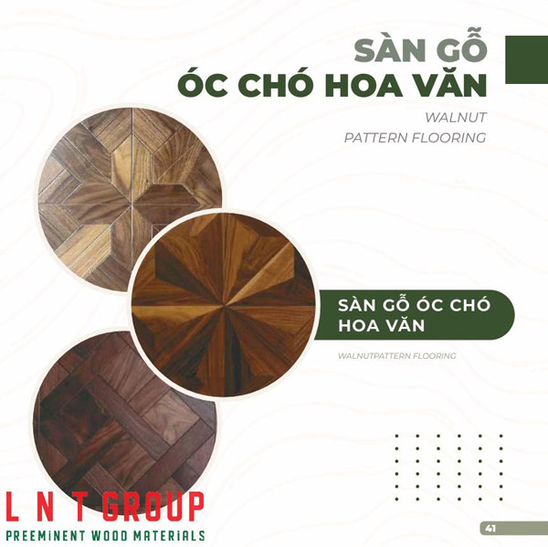 Sàn gỗ óc chó hoa văn