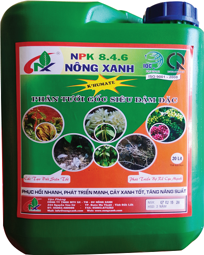 Can tưới siêu đậm đặc NPK 8-4-6 Nông Xanh 20 lít