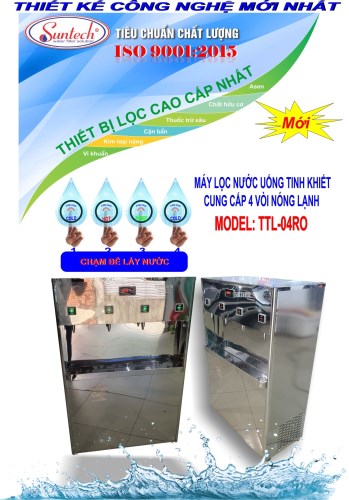 Máy lọc nước tinh khiết 4 vòi nóng lạnh