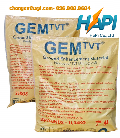 Hóa chất giảm điện trở đất Gem TVT