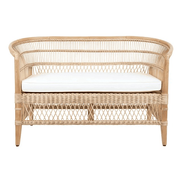 Ghế sofa mây 2 chỗ có đệm