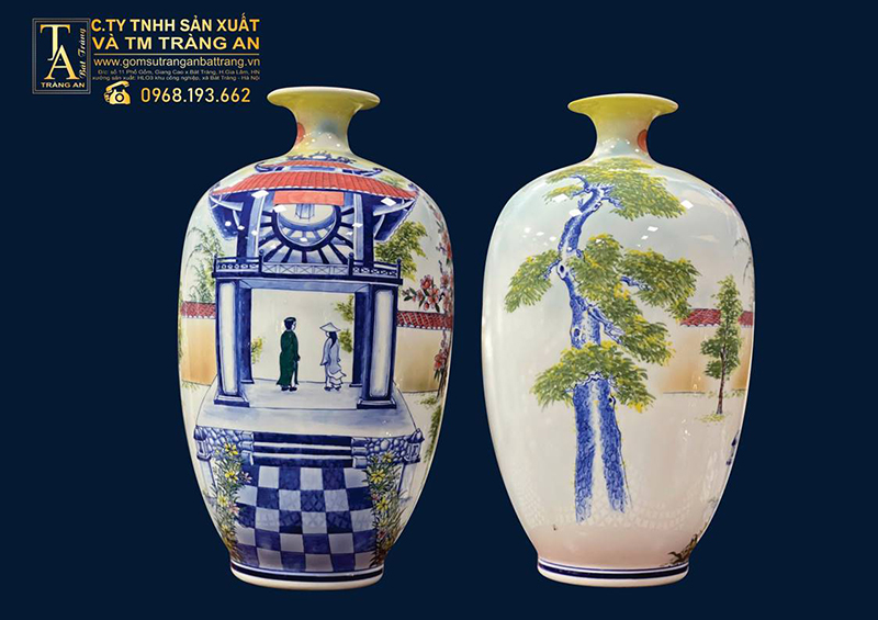 Bình decor vẽ tay
