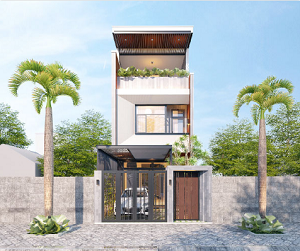 Mẫu Nhà Phố 1 Trệt 1 Lầu