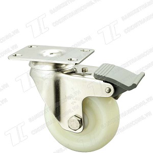Bánh xe Inox IFXN100 PA trắng khóa 2