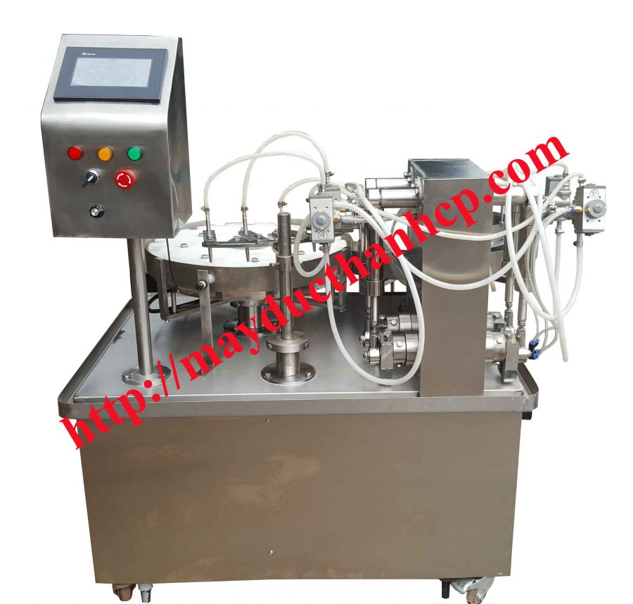 Máy chiết mâm xoay 4 vòi dạng pit tông