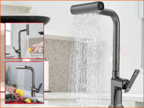 Vòi rút đen quả búa nóng lạnh