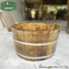 Chậu ngâm chân gỗ thông giả cổ
