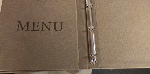 Bìa Menu chất liệu si PU