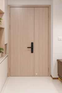 Cửa Gỗ Chống Cháy 2 Cánh Lệch