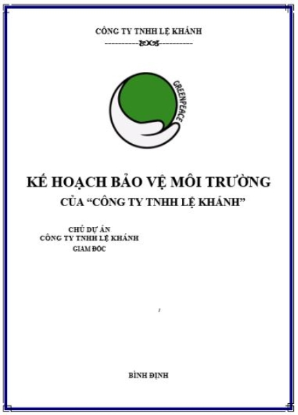Lập kế hoạch bảo vệ môi trường
