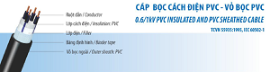 Cáp bọc cách điện vỏ bọc PVC 0.6-1kV-2Cx10mm2 Taihan