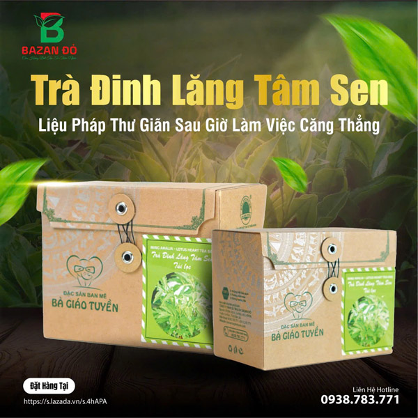 Trà Đinh Lăng Tâm Sen túi lọc Bà Giáo Tuyền