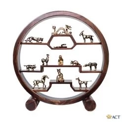 Bộ linh vật 12 con giáp pewter mạ vàng