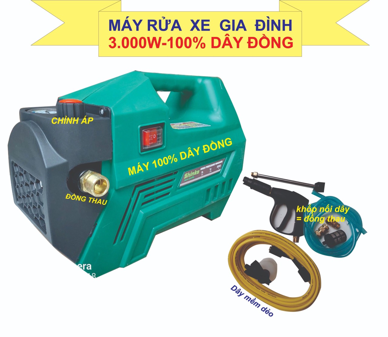 Máy xịt rửa xe áp lực cao