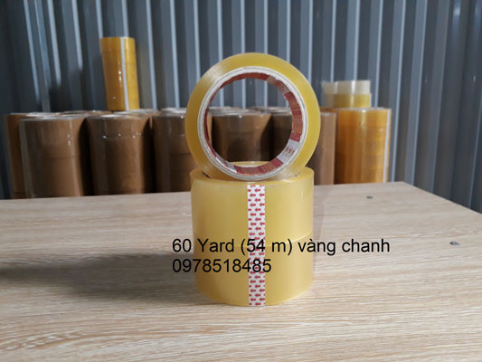 Băng dính vàng chanh loại 60 Yard (54m)