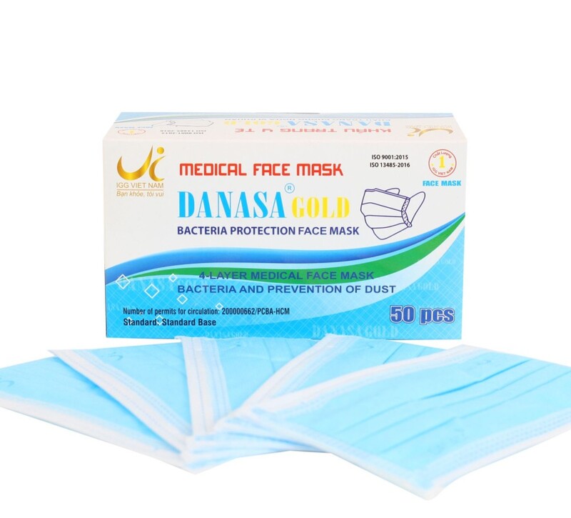 Khẩu trang y tế 4 lớp Danasa (màu xanh)