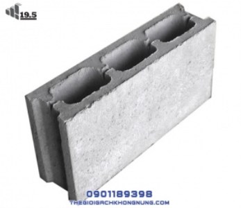 gạch block 3 lỗ 90x190x390