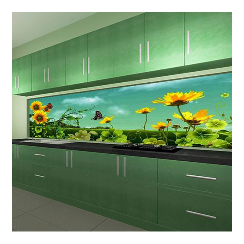 Kính ốp bếp 3D - Cánh đồng hoa Cúc