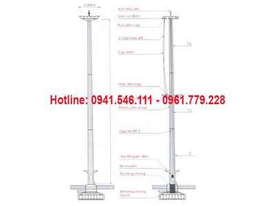 Cột đèn nâng hạ