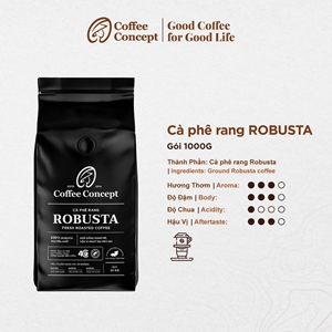 Cà Phê Rang ROBUSTA Gói 1000G (Dùng Cho Kinh Doanh) - Thùng 12 Gói