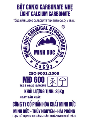 Bột canxi carbonate nhẹ MĐ 600