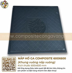 Nắp Hố Ga Khung Vuông Nắp Vuông 600x600