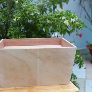 Hộp Gỗ Quà Tết Hình Thang 2 Tầng