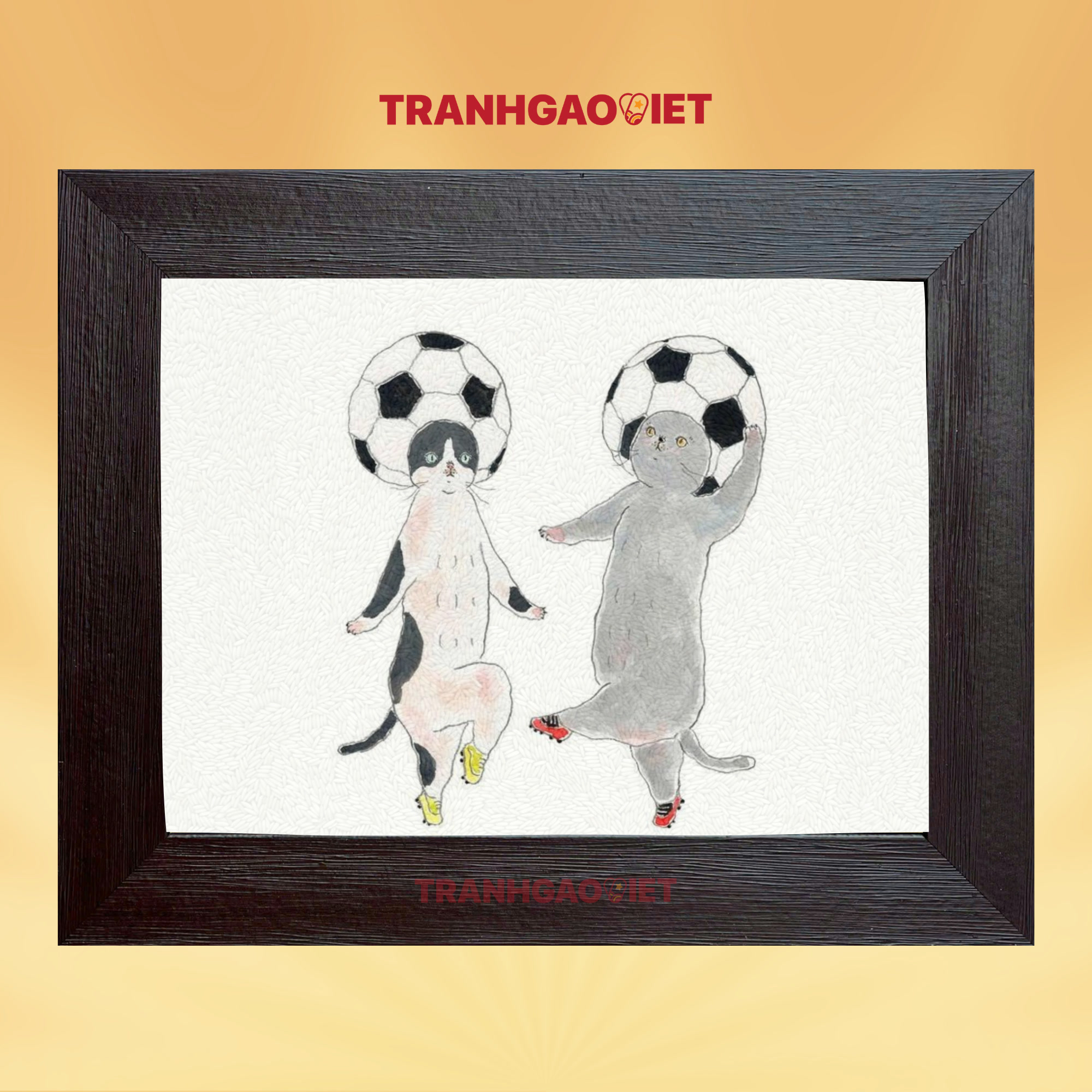 Tranh gạo màu vua mèo phá lưới
