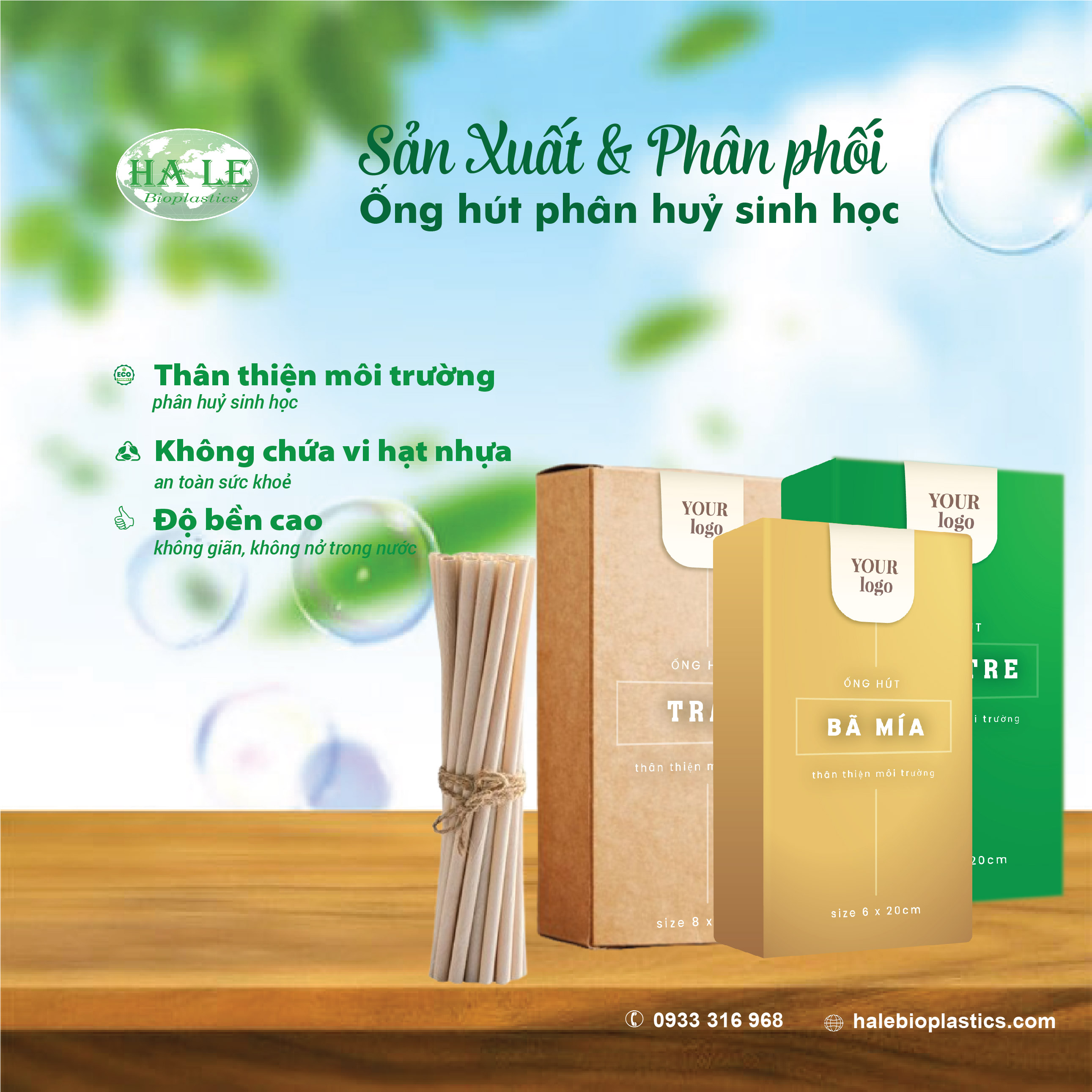 Ống hút phân hủy sinh học