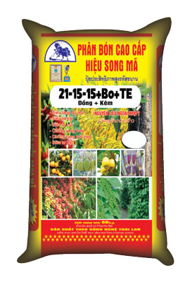 Phân bón hiệu Song Mã 21 – 15 – 15 BO TE