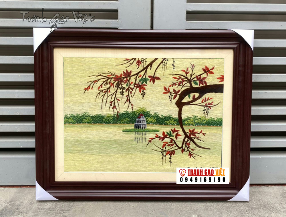 Tranh thêu tay hồ Gươm