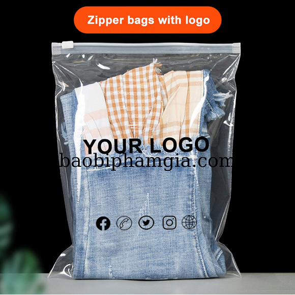 Túi zipper có khóa kéo in logo